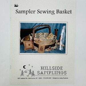 Hillside Samplings Counted Cross Stitch Pattern Sampler Sewing Basket 1995